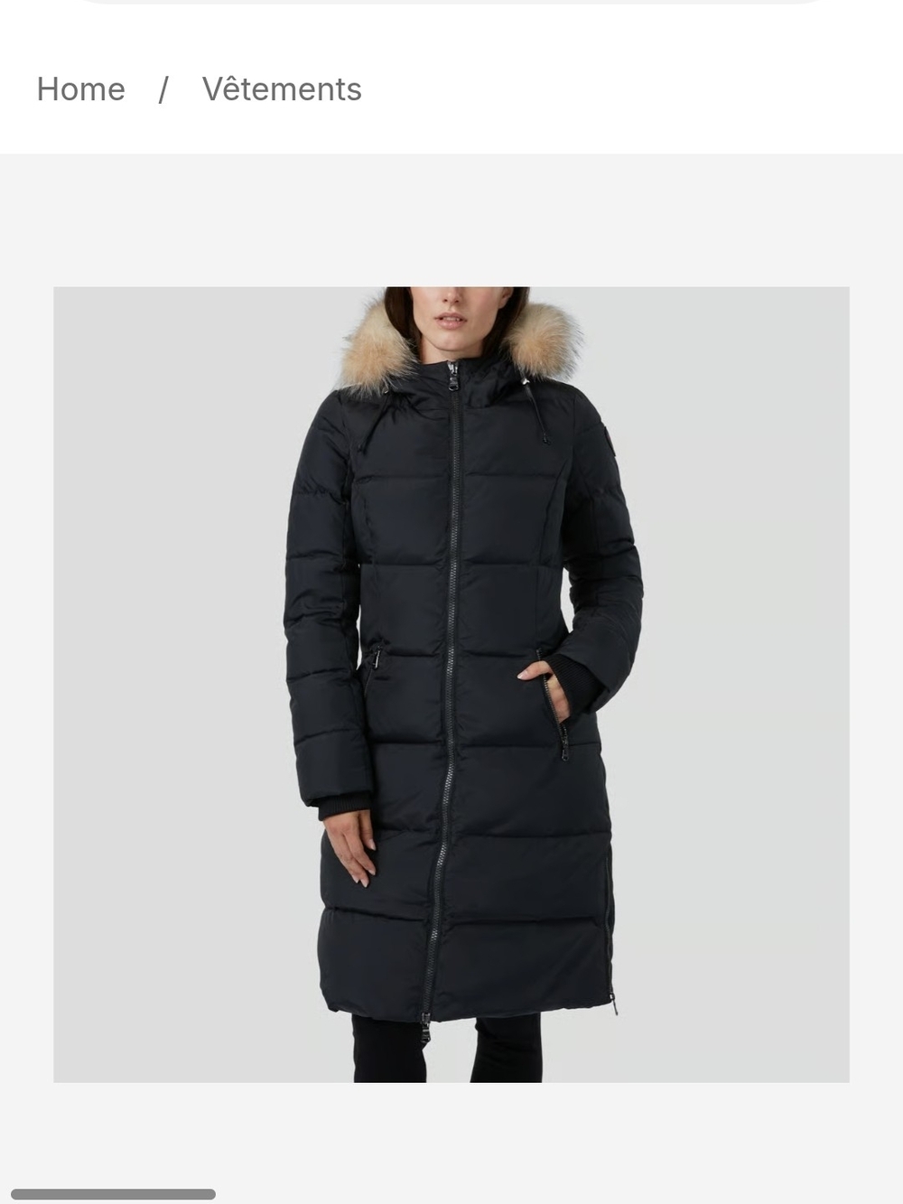 Pajar Women's Black Long Puffer Coat with Fur-Trim Hood